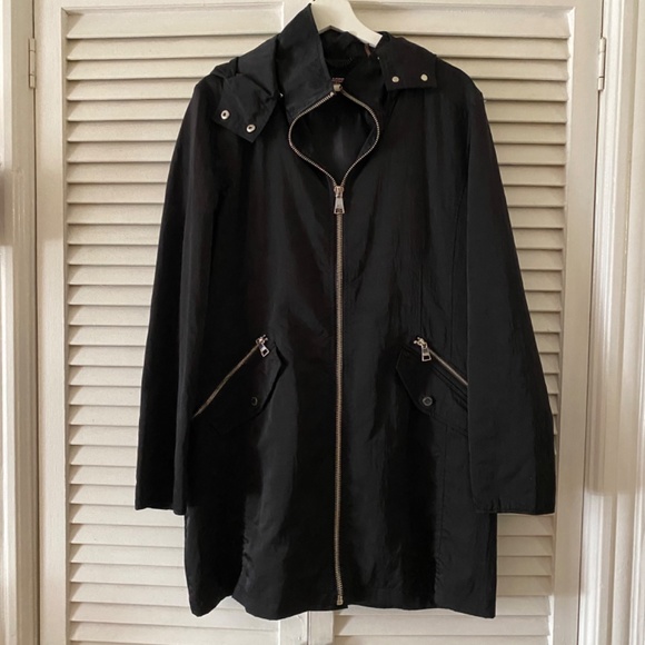 KARL LAGERFELD PARIS BLACK PARKA JACKET WITH HOODIE AUTHENTIC LARGE - Picture 9 of 14